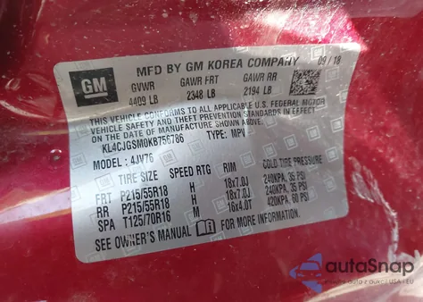 2019 Buick Encore Awd Essence z USA, uszkodzony, nr VIN KL4CJGSM0KB756786